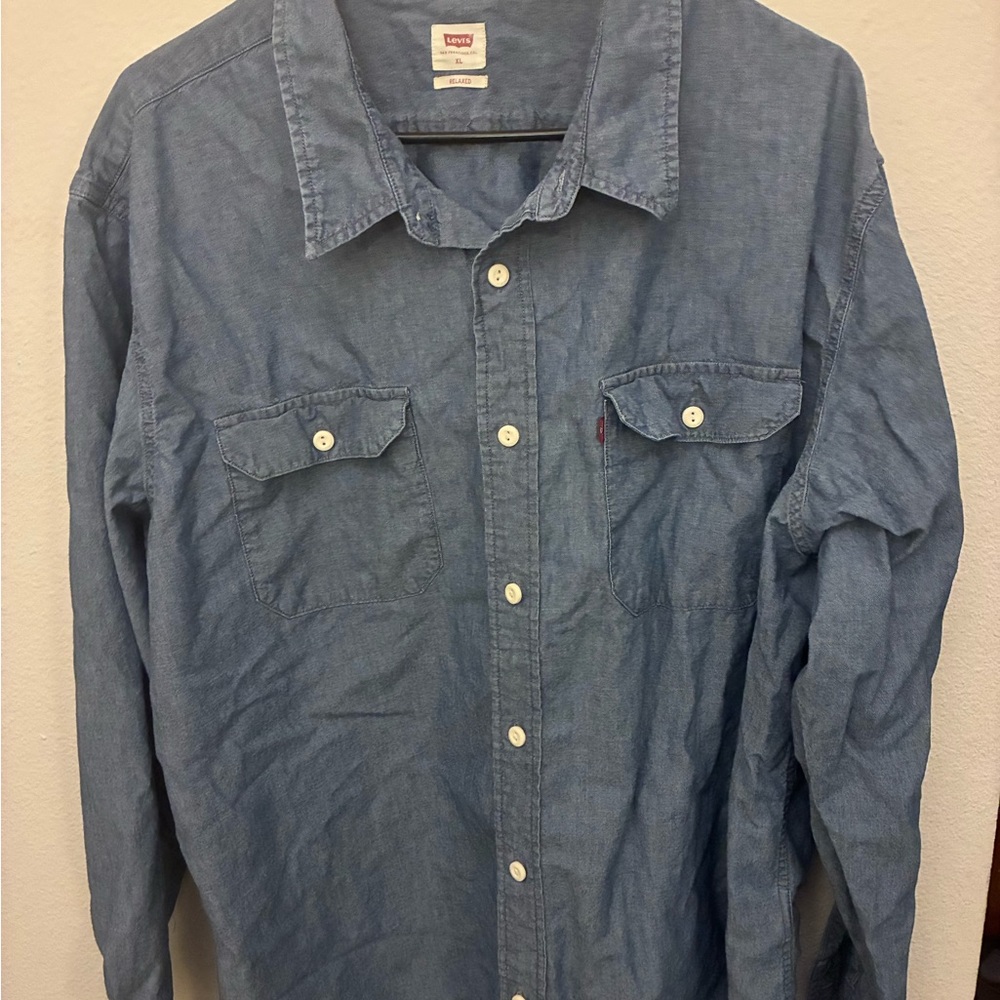 Levi's Blue Button Down Work Shirt